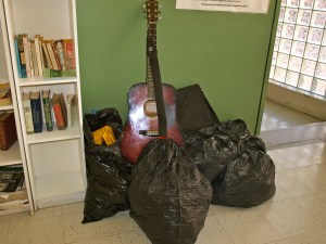 Lone guitar at the Hospitality Hub