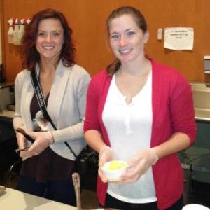 Rebekah and Sarah serving breakfast at Morning Glory Cafe