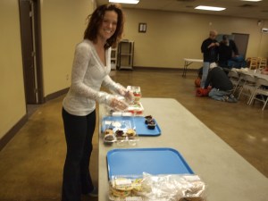 Rebekah sets up dessert