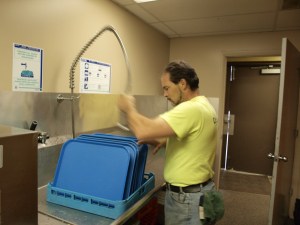 Cleaning up from lunch